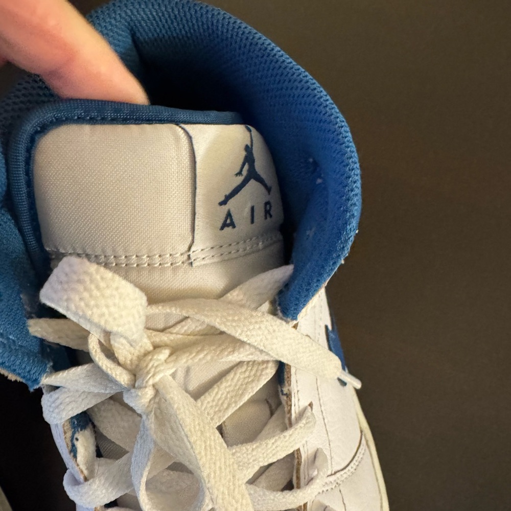Nike White and Blue High-Top Sneakers - Picture 8 of 12